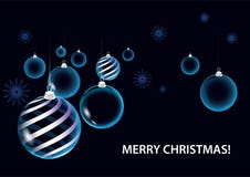 Strict dark blue christmas vector card balls stock illustration Strict dark blue christmas vector card balls stock illustration