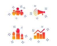 Strike group of people. Megaphone loudspeaker. Vector vector illustration Strike group of people. Megaphone loudspeaker. Vector vector illustration