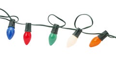 String of christmas lights isolated