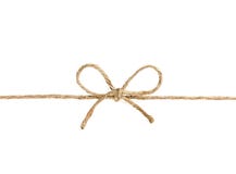String or twine tied in a bow isolated on white