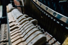 The strings of the old piano stock photos The strings of the old piano stock photos
