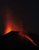 Strombolian eruption volcano Stromboli erupting