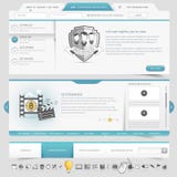Strona internetowa szablonu nawigaci elementy z ikonami ustawiać ilustracja wektor Strona internetowa szablonu nawigaci elementy z ikonami ustawiać ilustracja wektor