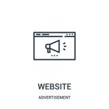 strony internetowej ikony wektor od reklamy kolekcji Cienka kreskowa strona internetowa konturu ikony wektoru ilustracja ilustracji strony internetowej ikony wektor od reklamy kolekcji Cienka kreskowa strona internetowa konturu ikony wektoru ilustracja ilustracji