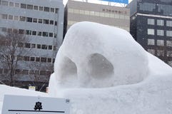Structure of nose with nostril, Sapporo Snow Festival 2013 royalty free stock photo Structure of nose with nostril, Sapporo Snow Festival 2013 royalty free stock photo