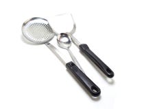 Strumenti della cucina dell'acciaio inossidabile immagine stock Strumenti della cucina dell'acciaio inossidabile immagine stock