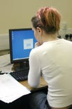 Student Working At Computer And VDU Stock Photography