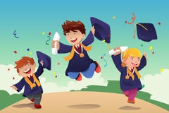 Studenten, die Staffelung feiern vektor abbildung Studenten, die Staffelung feiern vektor abbildung