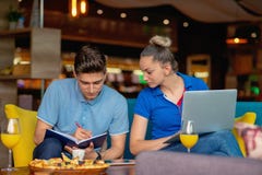 Students group eating pizza in breaking time early next study class having fun and enjoy party italian food slice Royalty Free Stock Photo Students group eating pizza in breaking time early next study class having fun and enjoy party italian food slice Royalty Free Stock Photo