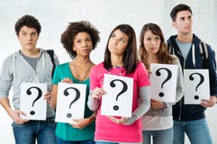 Students Holding Question Mark