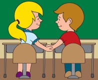 Students In Love vector illustration Students In Love vector illustration