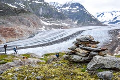 Stunning view of Aletsch glacier, the largest glacier in the European Alps, located in the Bernese Alps in Switzerland. Royalty Free Stock Image Stunning view of Aletsch glacier, the largest glacier in the European Alps, located in the Bernese Alps in Switzerland. Royalty Free Stock Image