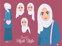 Style doux de Hijab illustration stock Style doux de Hijab illustration stock