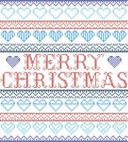 Style nordique de Joyeux Noël et inspiré par le modèle sans couture de Noël de métier croisé scandinave de point illustration stock Style nordique de Joyeux Noël et inspiré par le modèle sans couture de Noël de métier croisé scandinave de point illustration stock