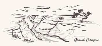 Style tiré par la main de canyon grand Illustration de croquis de l'Arizona illustration de vecteur Style tiré par la main de canyon grand Illustration de croquis de l'Arizona illustration de vecteur