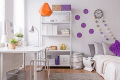 Stylish room for female student stock photos Stylish room for female student stock photos
