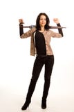 Stylish woman with an umbrella royalty free stock images Stylish woman with an umbrella royalty free stock images