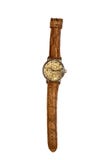 Stylish wrist watch gold case isolated on white background stock images Stylish wrist watch gold case isolated on white background stock images