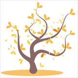 Stylized abstract autumn tree. Leaves on the branches, orange tree. Yellow and orange leaves on the tree, leaves on the branches, stock illustration Stylized abstract autumn tree. Leaves on the branches, orange tree. Yellow and orange leaves on the tree, leaves on the branches, stock illustration