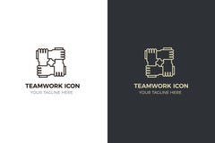 Stylized icon design with 4 hands holding together. Illustration for different concepts like teamwork, community, unity royalty free illustration Stylized icon design with 4 hands holding together. Illustration for different concepts like teamwork, community, unity royalty free illustration