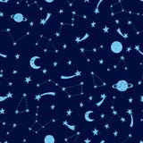 Stylized night sky seamless pattern. royalty free illustration Stylized night sky seamless pattern. royalty free illustration