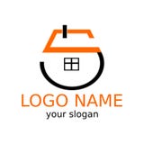 Stylized under the number five logotype of the house. Vector vector illustration Stylized under the number five logotype of the house. Vector vector illustration