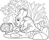Styracosaurus lindo que mira el caracol libre illustration Styracosaurus lindo que mira el caracol libre illustration