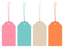 Ställ in av fyra Retro färgrader för Hangtags stock illustrationer Ställ in av fyra Retro färgrader för Hangtags stock illustrationer