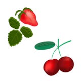 Ställ in av körsbärsröd körsbärsröd älskling för bär stock illustrationer Ställ in av körsbärsröd körsbärsröd älskling för bär stock illustrationer