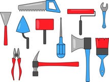 Ställ in av mångfärgade hjälpmedelsymboler vektor illustrationer Ställ in av mångfärgade hjälpmedelsymboler vektor illustrationer