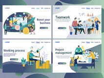 Ställ in av webbsidadesignmallar för affär vektor illustrationer Ställ in av webbsidadesignmallar för affär vektor illustrationer