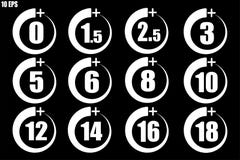 Ställ in av över linjen för gamla symboler för några yaers den vita tunna - vektor stock illustrationer Ställ in av över linjen för gamla symboler för några yaers den vita tunna - vektor stock illustrationer