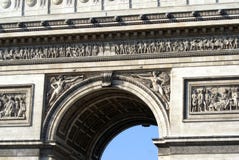 Stäng upp till Arc de Triomphe, Paris, Frankrike, Europa royaltyfri bild Stäng upp till Arc de Triomphe, Paris, Frankrike, Europa royaltyfri bild
