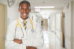 Stående av afrikansk amerikandoktorn royaltyfri fotografi Stående av afrikansk amerikandoktorn royaltyfri fotografi