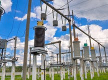 Subestação elétrica imagem de stock Subestação elétrica imagem de stock