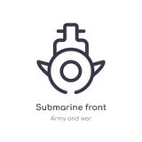 submarine front view outline icon. isolated line vector illustration from army and war collection. editable thin stroke submarine vector illustration submarine front view outline icon. isolated line vector illustration from army and war collection. editable thin stroke submarine vector illustration