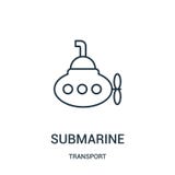 submarine icon vector from transport collection. Thin line submarine outline icon vector illustration vector illustration submarine icon vector from transport collection. Thin line submarine outline icon vector illustration vector illustration