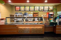 Subway Fast Food Restaurant Interior Royalty Free Stock Images
