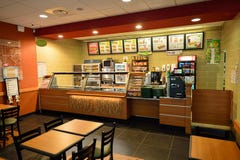 Subway Fast Food Restaurant Interior Stock Photos