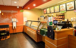 Subway Fast Food Restaurant Interior Royalty Free Stock Photography