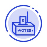 Subôrno, corrupção, eleição, influência, linha pontilhada azul linha ícone do dinheiro ilustração stock Subôrno, corrupção, eleição, influência, linha pontilhada azul linha ícone do dinheiro ilustração stock