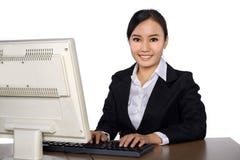 Successful Business Woman With Computer Stock Photography
