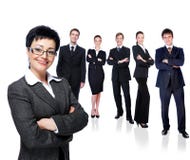Successful business woman with workgroup royalty free stock photos Successful business woman with workgroup royalty free stock photos