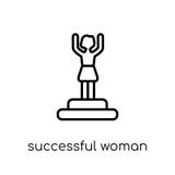 Successful woman icon. Trendy modern flat linear vector Successful woman icon on white background from thin line Ladies collection royalty free illustration Successful woman icon. Trendy modern flat linear vector Successful woman icon on white background from thin line Ladies collection royalty free illustration