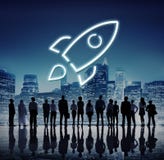 Succesvol Nieuw het Begin Grafisch Concept van de innovatielancering stock afbeelding Succesvol Nieuw het Begin Grafisch Concept van de innovatielancering stock afbeelding