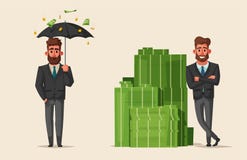 Succesvolle, gelukkige zakenlieden in een kostuum De vectorillustratie van het beeldverhaal stock illustratie Succesvolle, gelukkige zakenlieden in een kostuum De vectorillustratie van het beeldverhaal stock illustratie