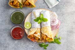 Selective focus of delicious Indian popular fast food \