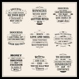 Sucesso inspirador e citações inspiradas ajustadas ilustração royalty free Sucesso inspirador e citações inspiradas ajustadas ilustração royalty free