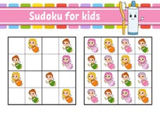 Sudoku for kids. Education developing worksheet. Activity page with pictures. Puzzle game for children. Logical thinking training stock illustration Sudoku for kids. Education developing worksheet. Activity page with pictures. Puzzle game for children. Logical thinking training stock illustration