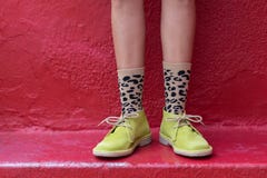 Boots and Funky Socks stock image Boots and Funky Socks stock image